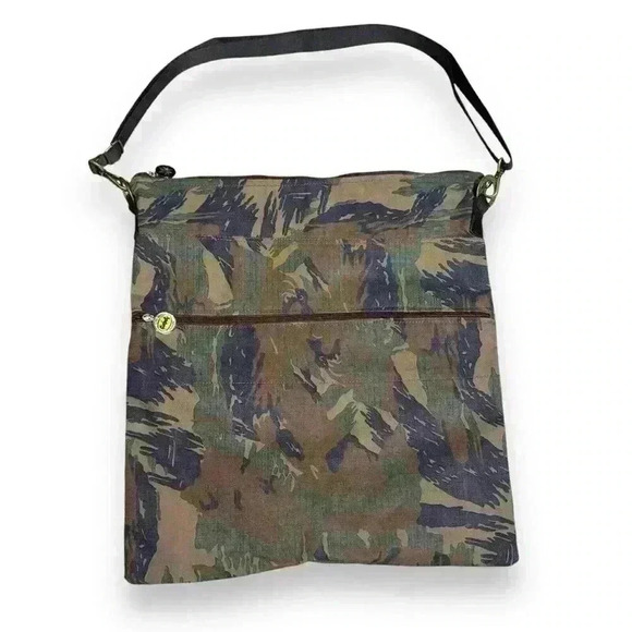 VTG Camouflage DC Comics Zip Cross Body Tote Bag Y2K Skater Streetwear Going Out - Picture 1 of 10